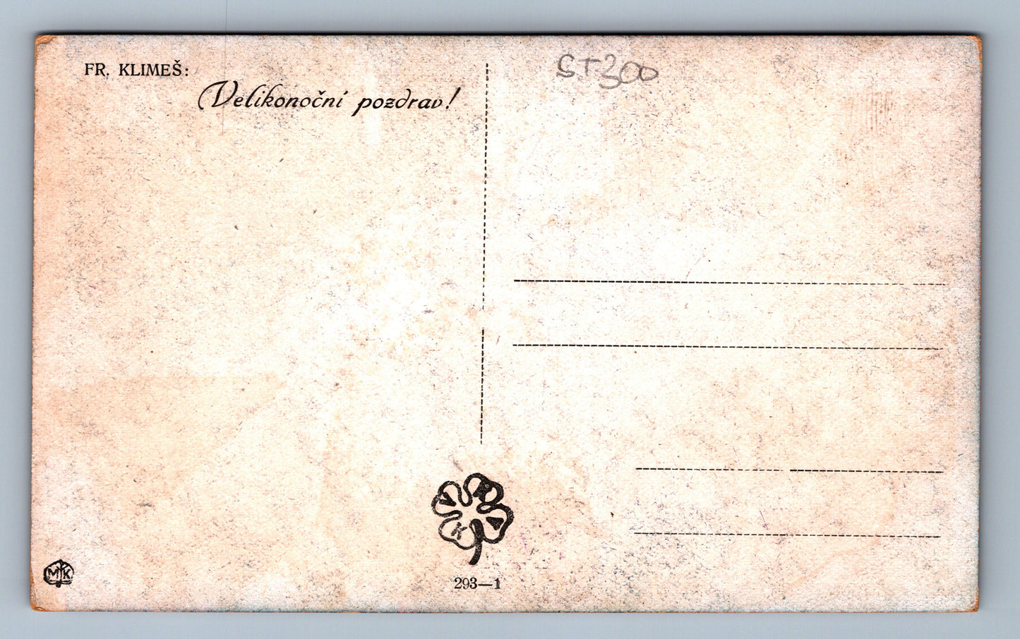 Pohlednice VELIKONOČNÍ POZDRAV FR. KLIMEŠ (ST300)
