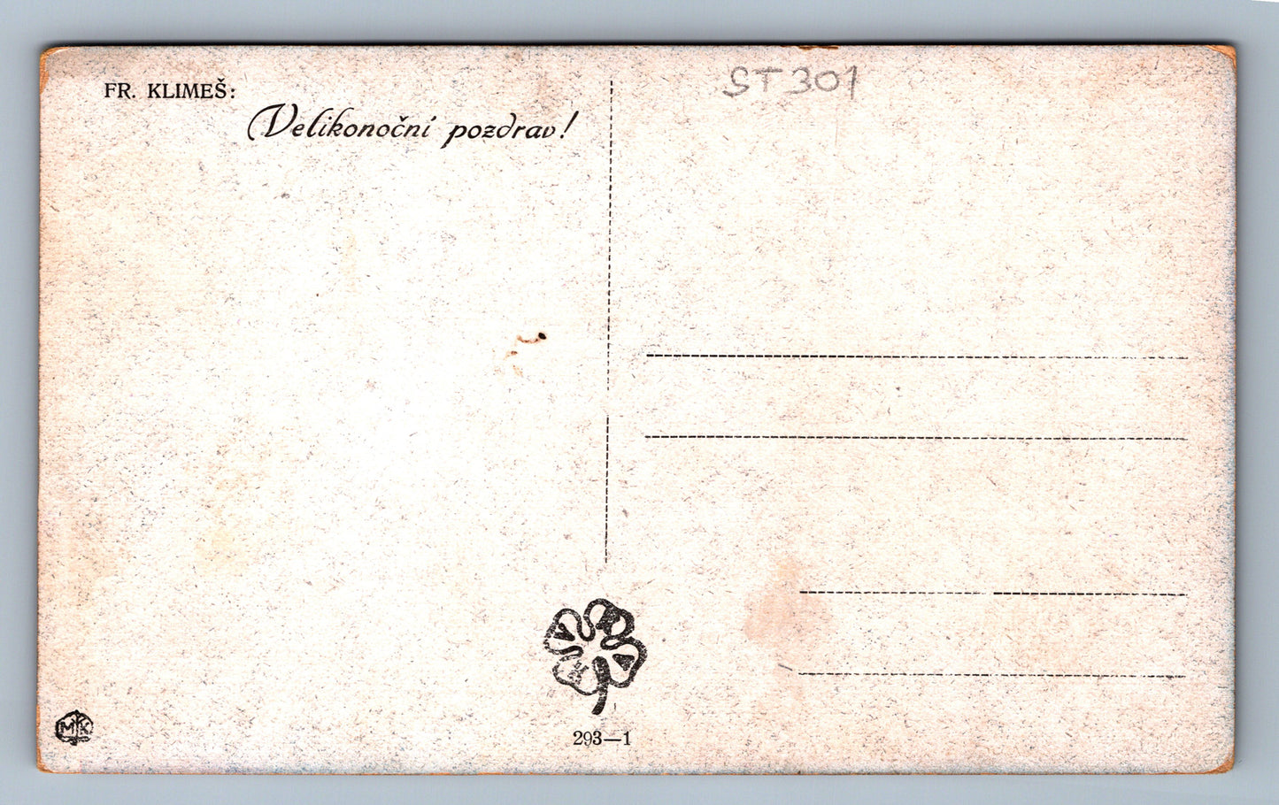 Pohlednice VELIKONOČNÍ POZDRAV FR. KLIMEŠ (ST301)