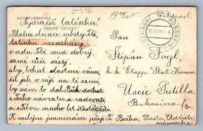 Pohlednice ADOLF LIEBSCHER VVESELÉ VÁNOCE ROZHRANÍ (ST316)