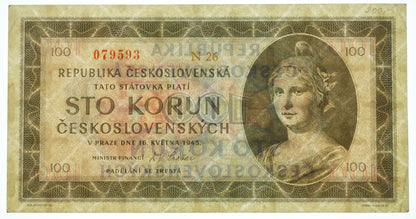 100 Kčs 1945 N 26