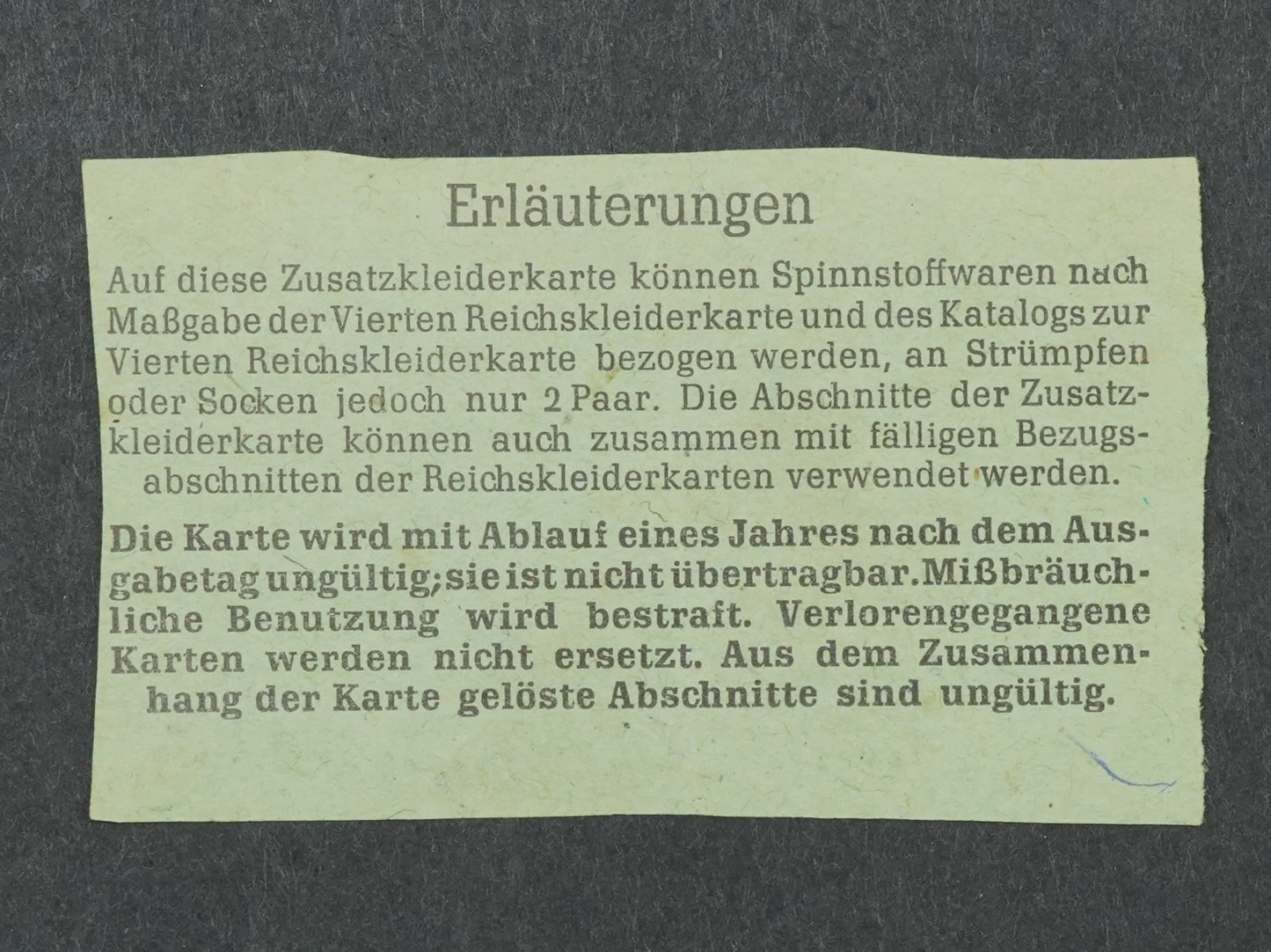 ZUSATZKLEIDERKARTE FUR SCHWER FLIEGER GESCHADIGTE