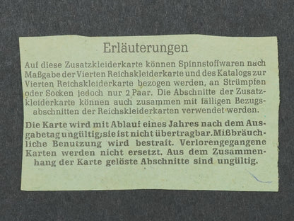 ZUSATZKLEIDERKARTE FUR SCHWER FLIEGER GESCHADIGTE