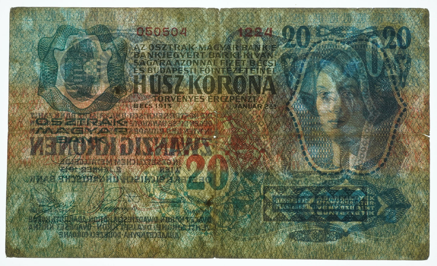 Rakousko-Uhersko - 20 kronen 1913 s. 1224