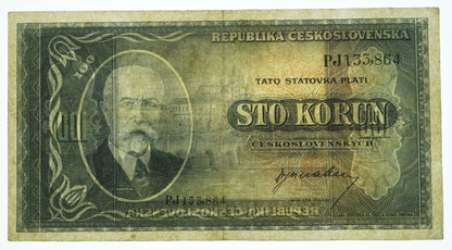 100 kčs 1945 serie PJ