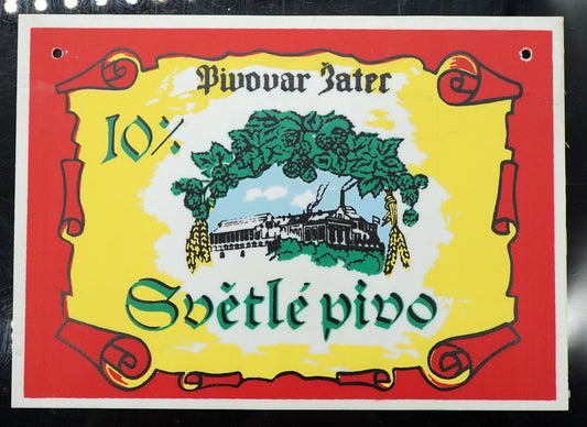 Cedule od piva Světlé pivo pivovar Žatec