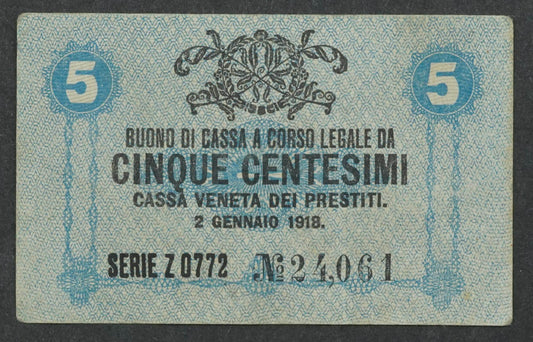 5 centesimi 1918 Itálie