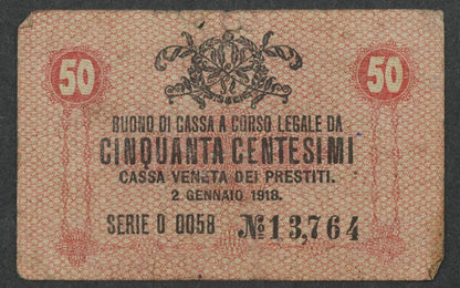 50 centesimi 1918 Itálie