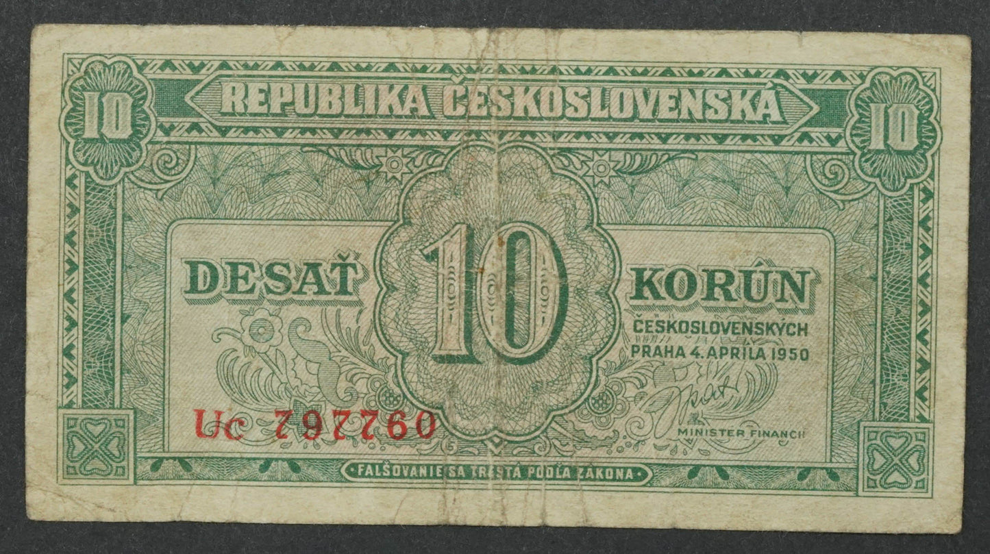 10 korun 1950 s. Uc