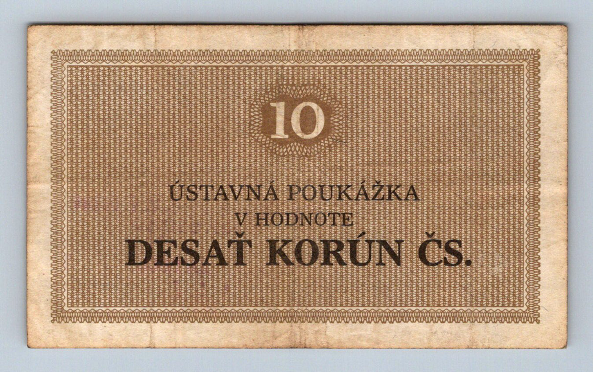 10 korun ústavní poukázka nové sedlo žatec