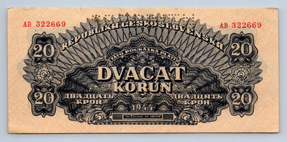 20 korun 1944 serie AB specimen