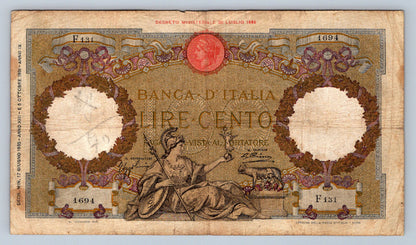 100 LIRE CENTO BANCA D'ITALIA