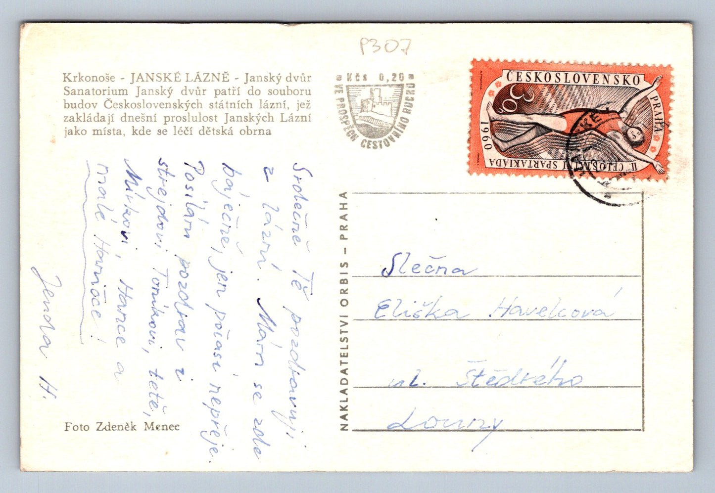 Pohlednice Krkonoše - JANSKÉ LÁZNĚ - Janský dvůr (P307)