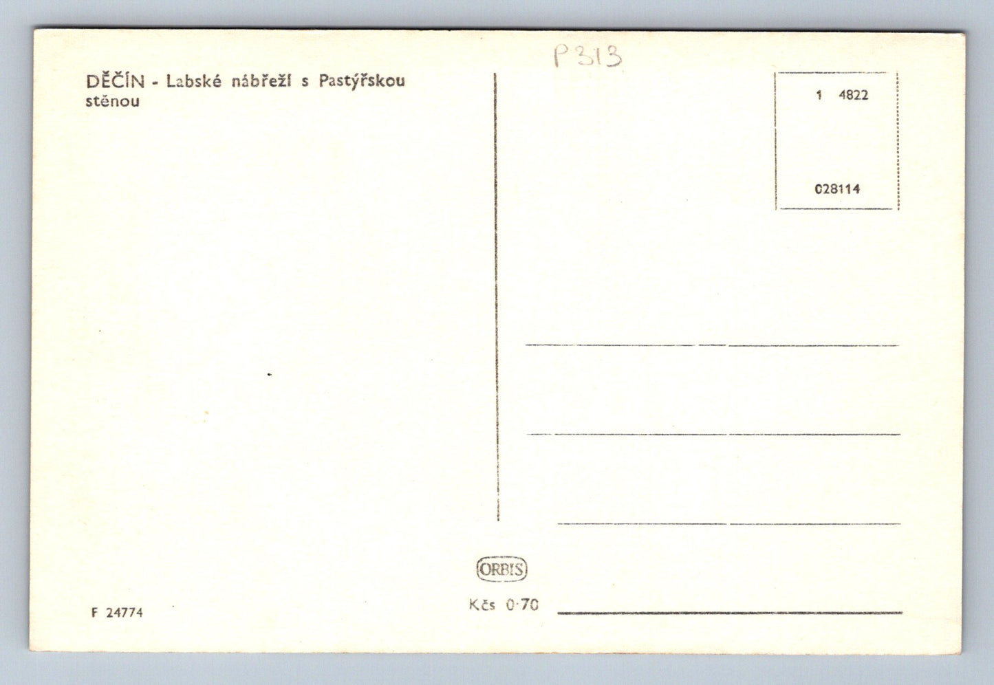 Pohlednice DĚČÍN - Labské nábřeží s Pastýřskou stěnou (P313)