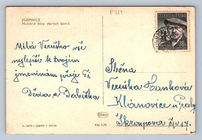 Pohlednice JILEMNICE - Malebné štíty starých domů (P314)
