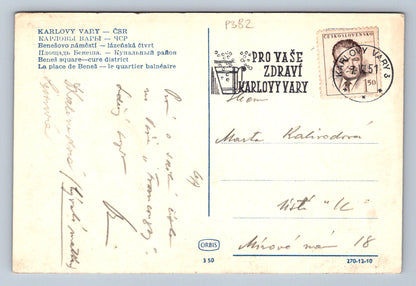 Pohlednice KARLOVY VARY - ČSR Benešovo náměstí (P382)