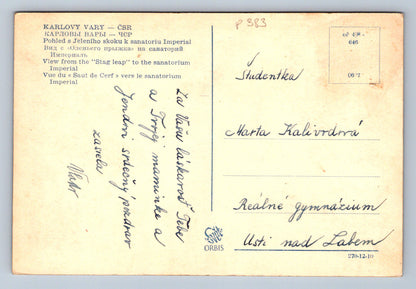 Pohlednice KARLOVY VARY - Jelení skok (P383)