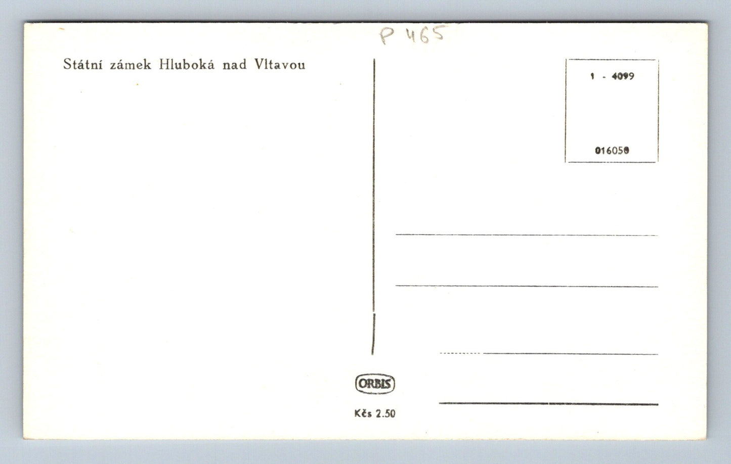 Pohlednice Státní zámek Hluboká nad Vltavou (P465)