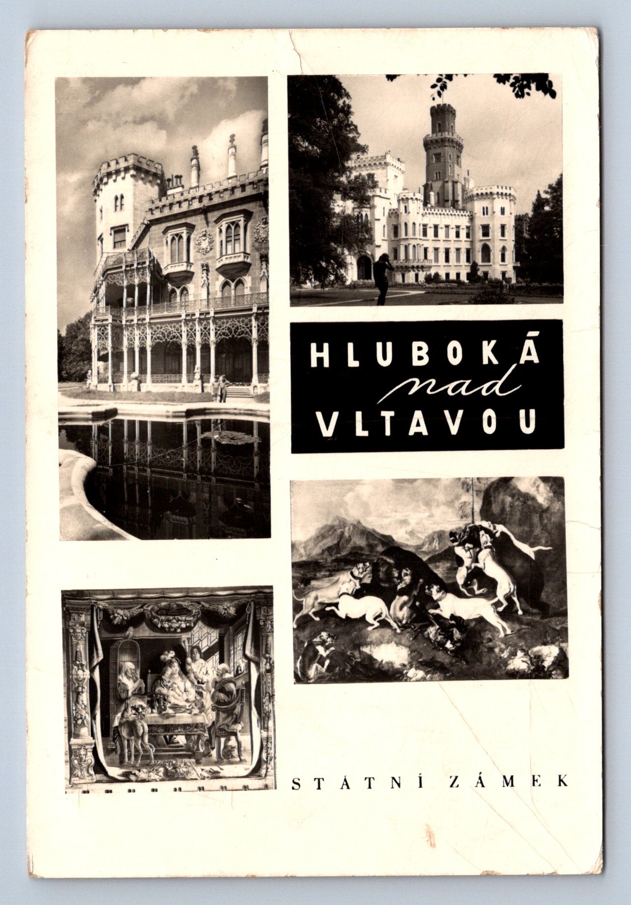 Pohlednice Hluboká nad Vltavou - státní zámek - koláž (P479)