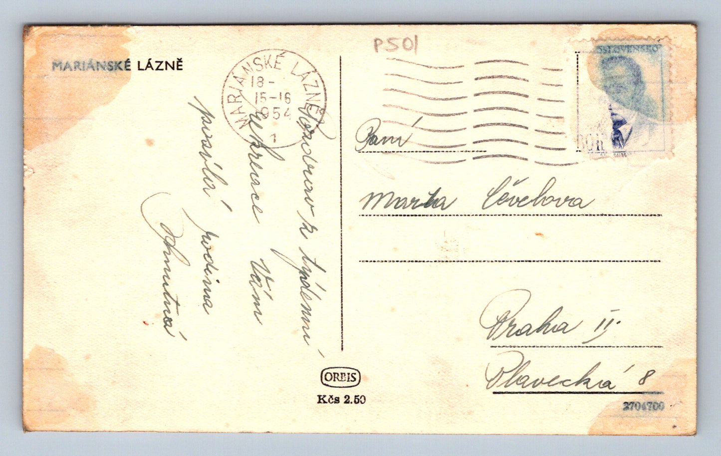 Pohlednice MARIÁNSKÉ LÁZNĚ (P501)