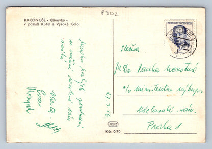 Pohlednice KRKONOŠE - Klínovky - v pozadí Kotel a Vysoké Kolo (P502)