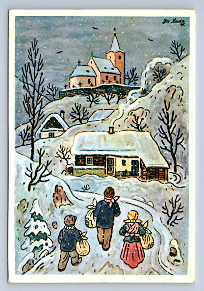 Pohlednice Josef Lada - RADOSTNÉ VÁNOCE A ŠŤÁSTNÝ NOVÝ ROK (P538)