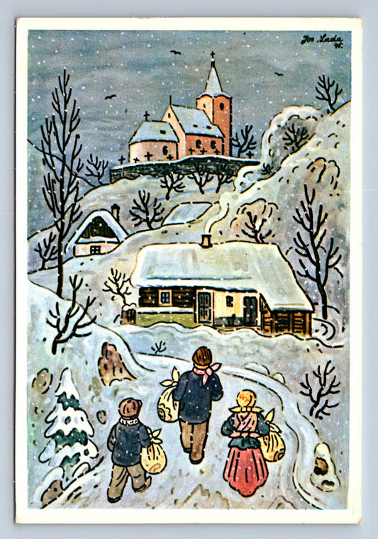 Pohlednice Josef Lada - RADOSTNÉ VÁNOCE A ŠŤÁSTNÝ NOVÝ ROK (P538)