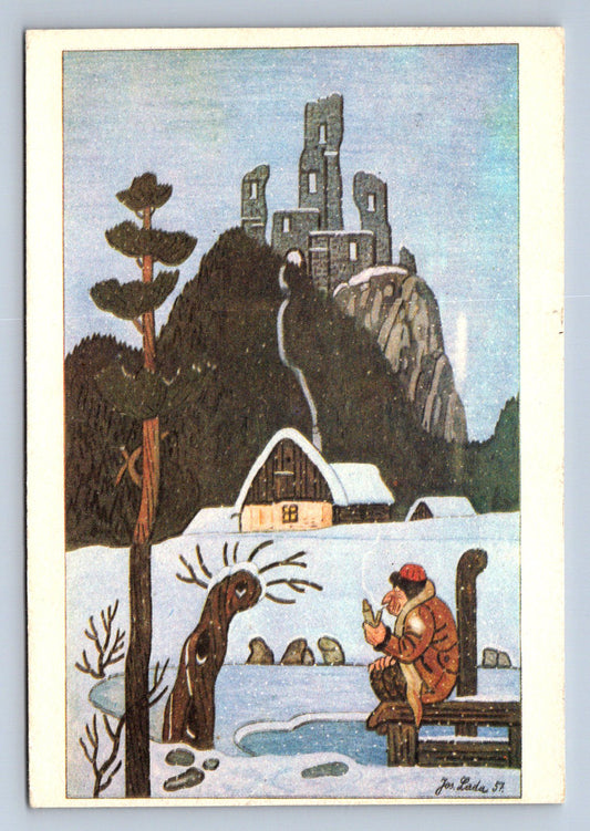 Pohlednice Josef Lada - kolorovaná kresba (P539)