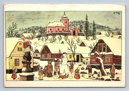 Pohlednice Josef Lada - kolorovaná kresba (P605)