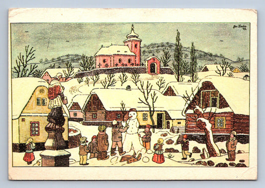 Pohlednice Josef Lada - kolorovaná kresba (P605)