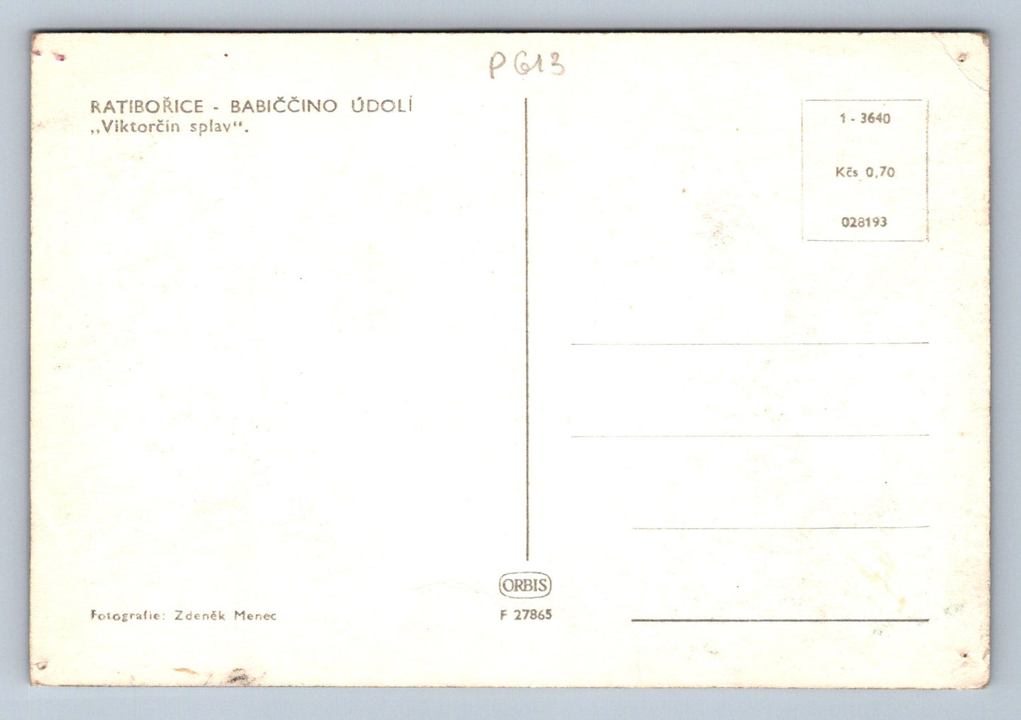 Pohlednice RATIBOŘICE - BABIČČINO ÚDOLÍ (P613)