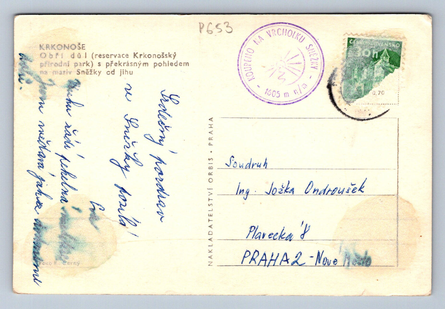 Pohlednice KRKONOŠE - Obří důl (P653)