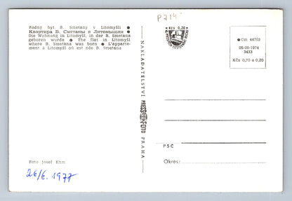Pohlednice Rodný byt B. Smetany v Litomyšli (P714)