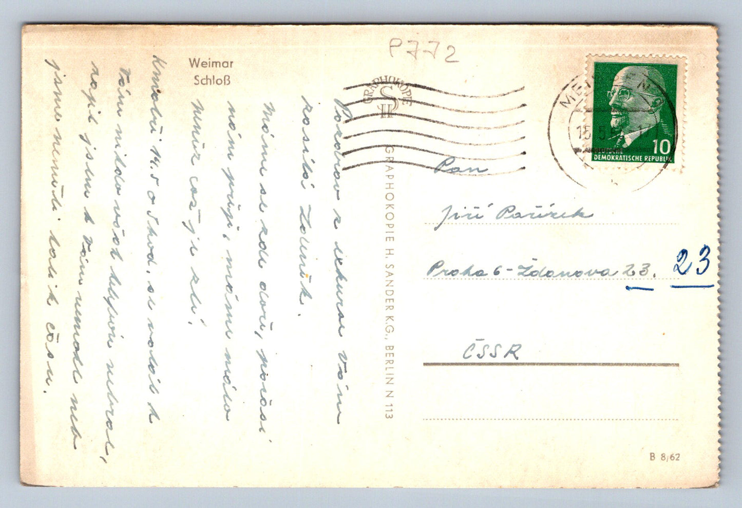Pohlednice Weimar - Schloß (P772)