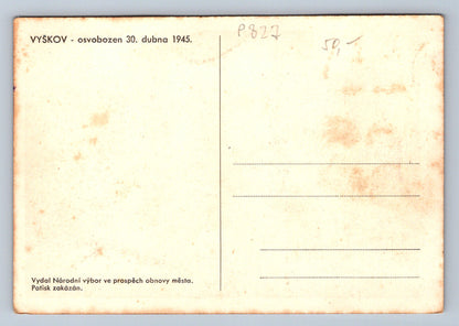 Pohlednice VYŠKOV - osvobozen 30. dubna 1945 (P827)