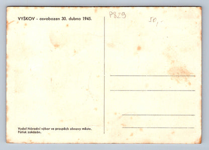 Pohlednice VYŠKOV - osvobozen 30. dubna 1945 (P829)