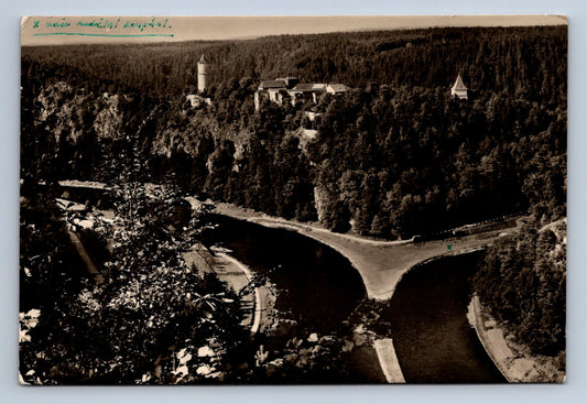 Pohlednice Hrad ZVÍKOV - soutok Vltavy s Otavou (P871)