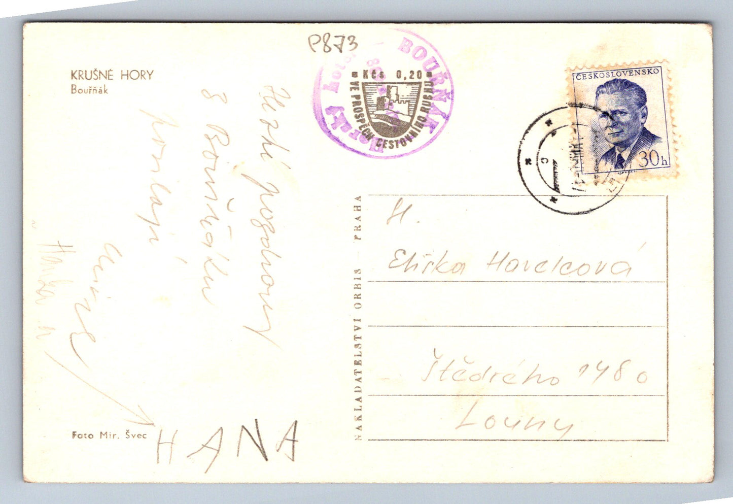 Pohlednice KRUŠNÉ HORY - Bouřňák (P873)