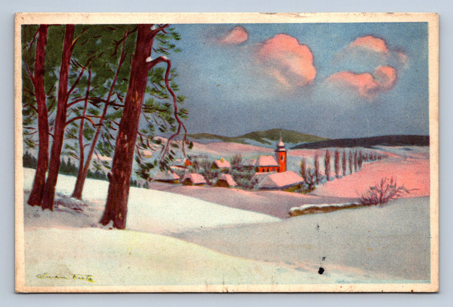 Pohlednice MALBA - KRAJINA V ZIMĚ (X23146)
