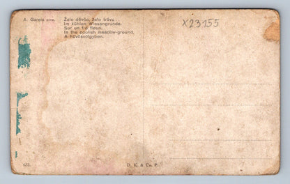 Pohlednice A. GAREIS - ŽALO DĚVČE, ŽALO TRÁVU... (X23155)