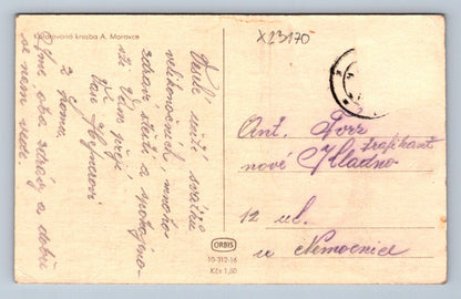 Pohlednice KOLOROVANÁ KRESBA A. MORAVCE RADOSTNÉ VELIKONOCE (X23170)