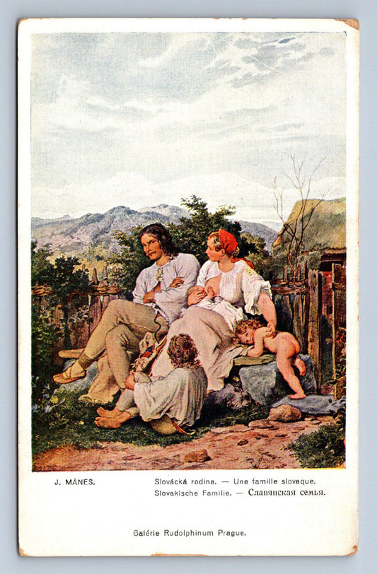 Pohlednice J. MÁNES - SLOVÁCKÁ RODINA (X23181)