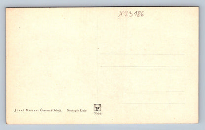 Pohlednice JOSEF MÁNES ČERVEN (X23186)