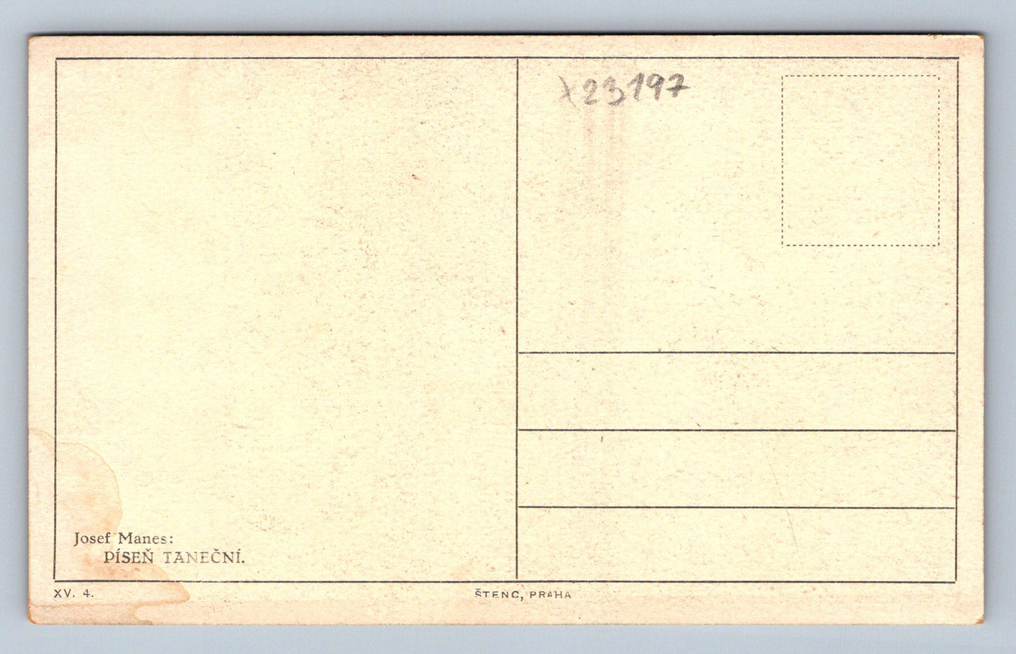 Pohlednice JOSEF MÁNES PÍSEŇ TANEČNÍ (X23197)