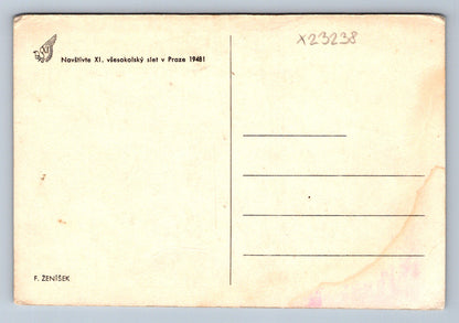 Pohlednice NAVŠTIVTE XI. VŠESOKOLSKÝ SLET V PRAZE 1948! (X23238)