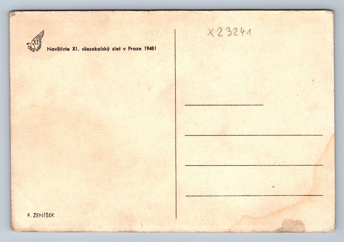 Pohlednice NAVŠTIVTE XI. VŠESOKOLSKÝ SLET V PRAZE 1948! (X23241)