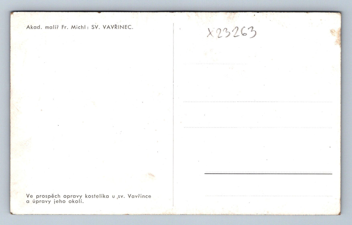 Pohlednice AKADEMICKÝ MALÍŘ FR. MICHL: SC. VAVŘINEC (X23263)