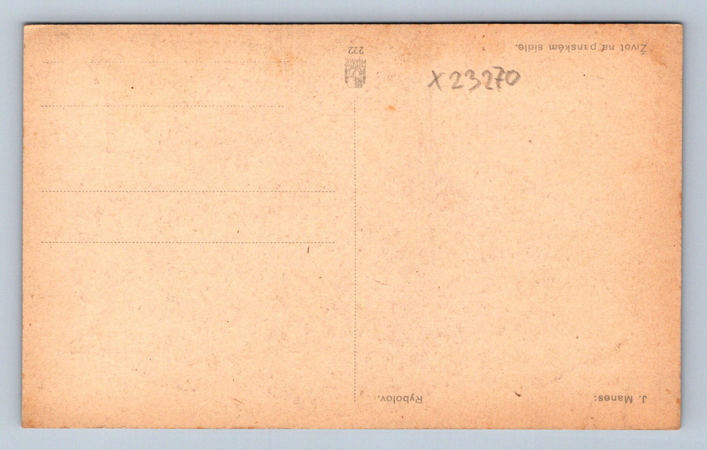 Pohlednice J. MANES : RYBOLOV (X23270)