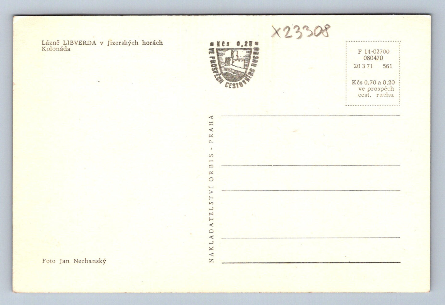 Postcard LIBVERDA SPA IN THE JIZER MOUNTAINS COLONADE (X23308)