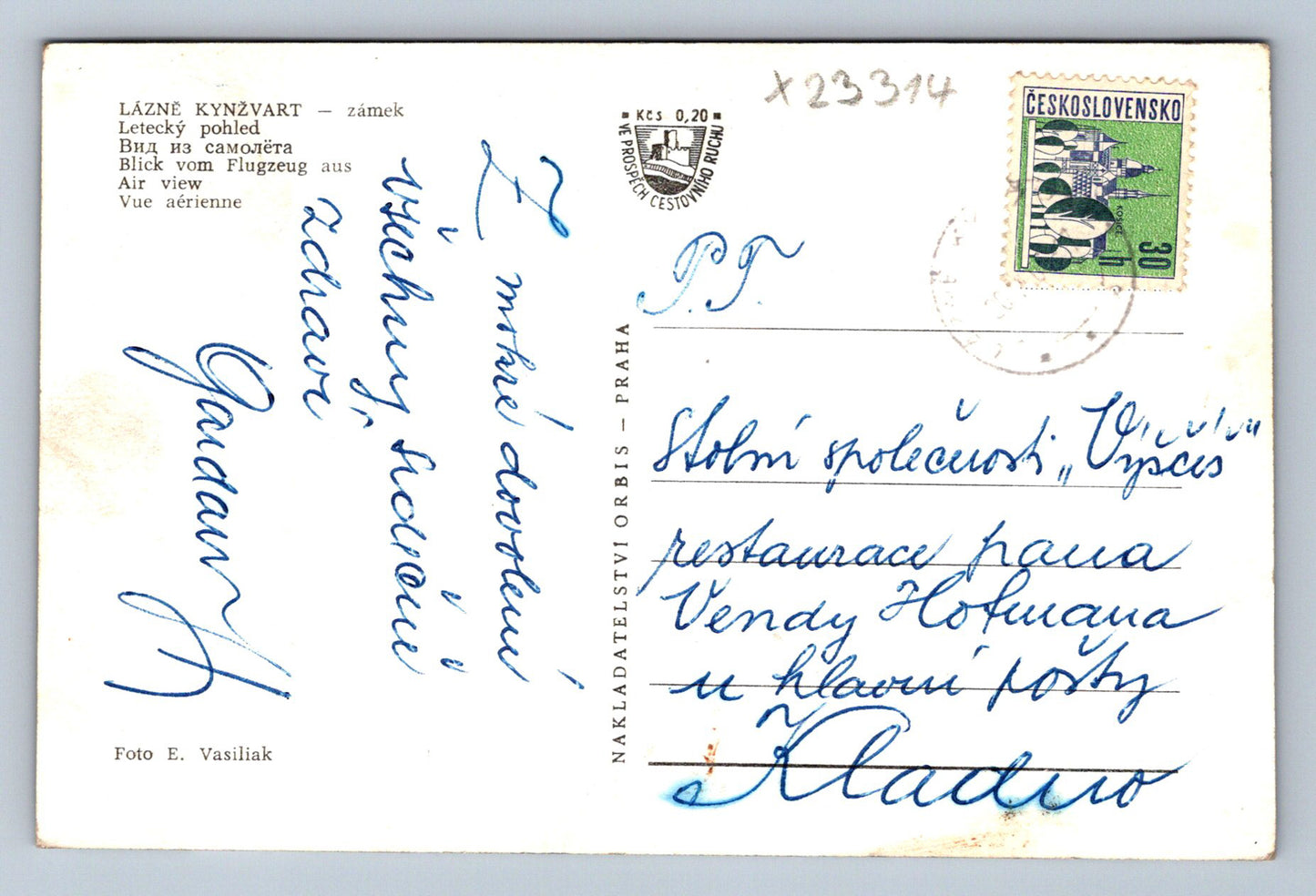 Postcard KYNŽVART SPA - CASTLE (X23314)