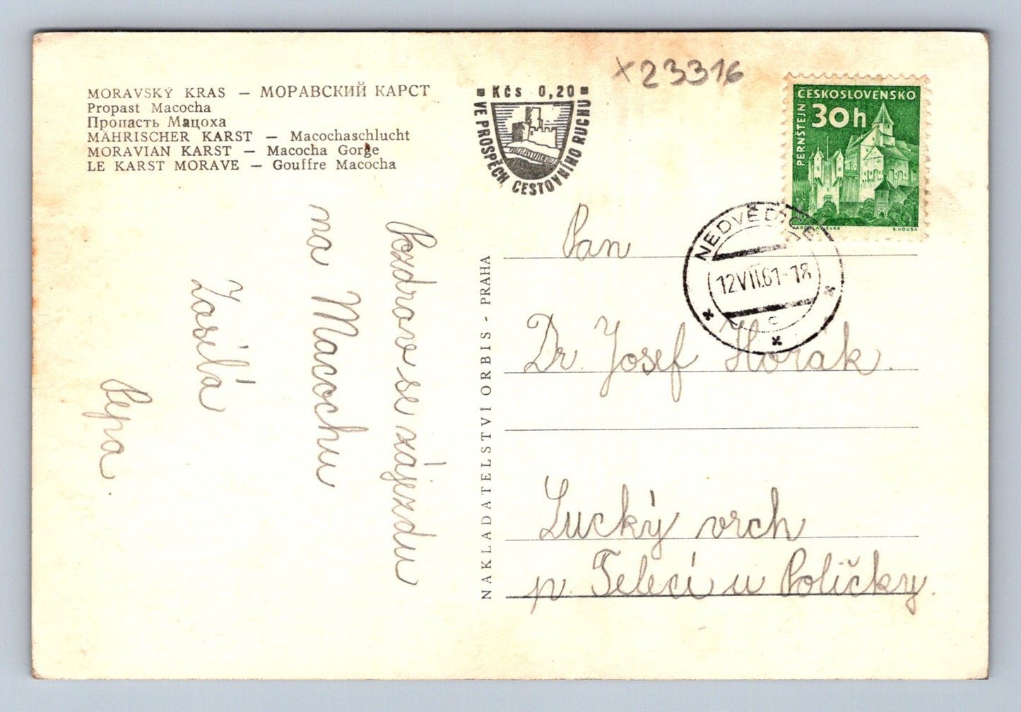 Postcard MORAVIAN KRAST - MACOCHA ABYSS (X23316)